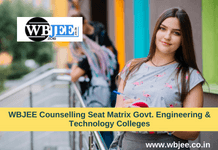 WBJEE Counselling Seat Matrix Govt. Engineering & Technology Colleges-www.wbjee.co.in